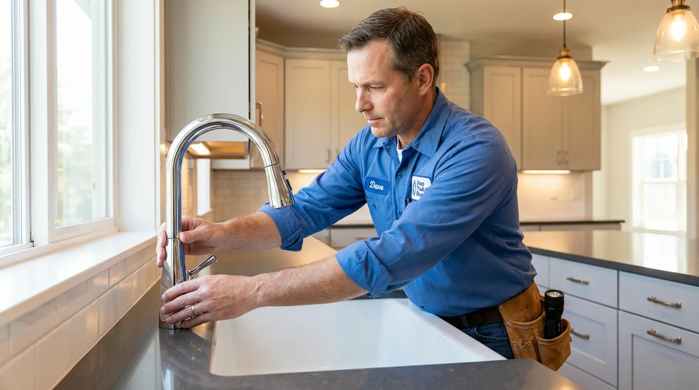 Kitchen faucet installation by Johns Plumbing LLC in Bristol